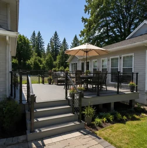 Backyard deck & dining — Woodinville, WA